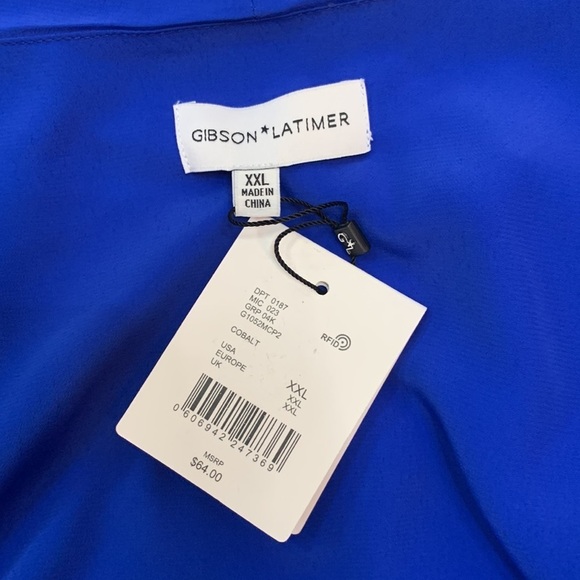 Gibson Latimer Blue Cold Shoulder Top- NWT - Picture 11 of 14